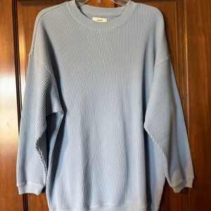 Aerie Light Blue Oversized Waffle Knit Tunic